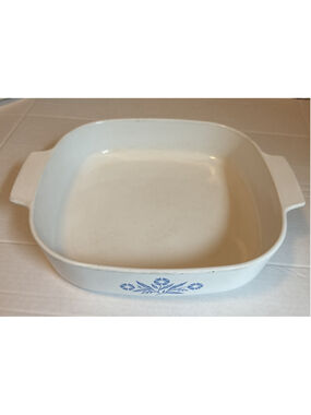 Vintage Corning Ware 10 X 10 Blue Cornflower A-10-B No Lid, Clean